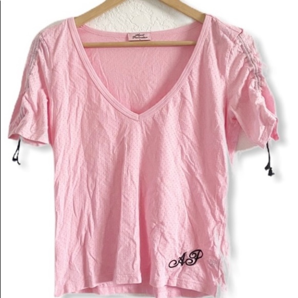 Agent Provocateur lg pink cotton crop top vintage - Picture 3 of 4